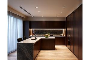 Luxury modern apartment interior with premium finishes